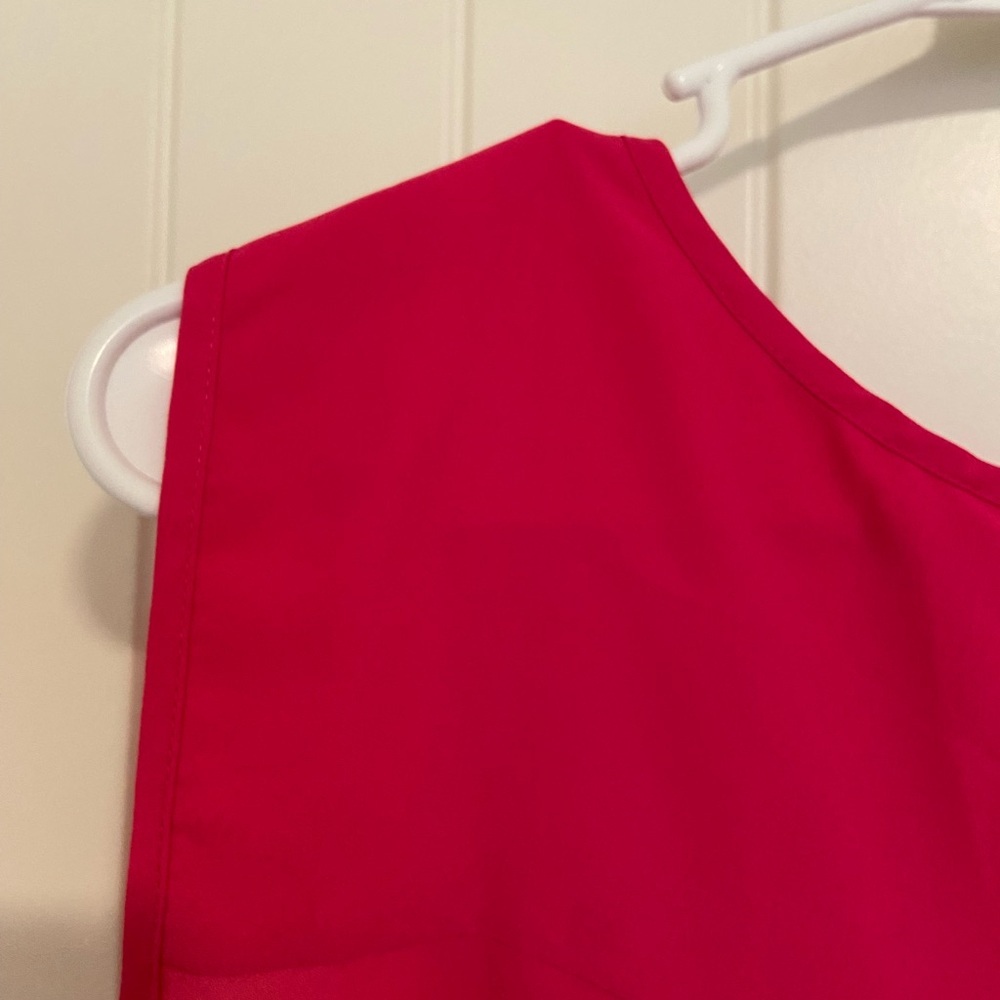 NWOT | Style & Co women’s hot pink sleeveless sheer button loose pocket blouse L - Picture 6 of 6